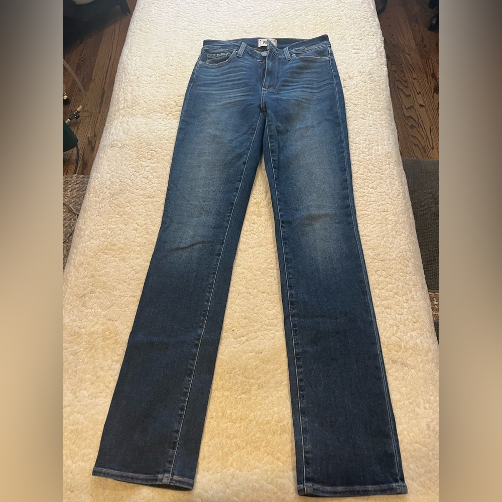 PAIGE Dark Blue Hoxton Straight Leg Women's Jeans